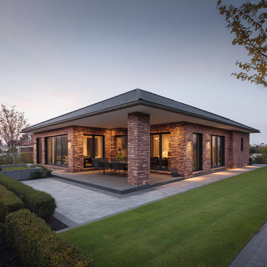 Bungalow Nordperle 140 - roter Klinker - Variante 1 - 1