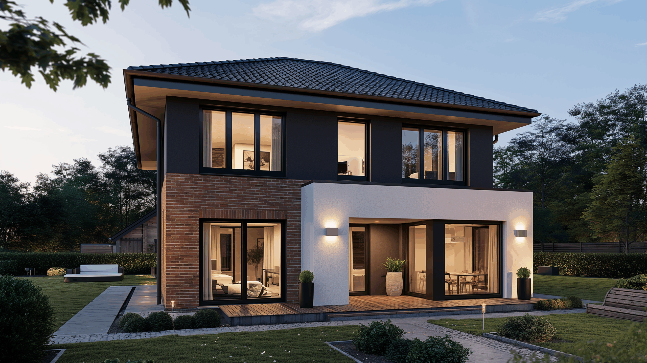 Klinkerhof 180 - Stadtvilla massiv - Variante 1 - hohe Auflösung